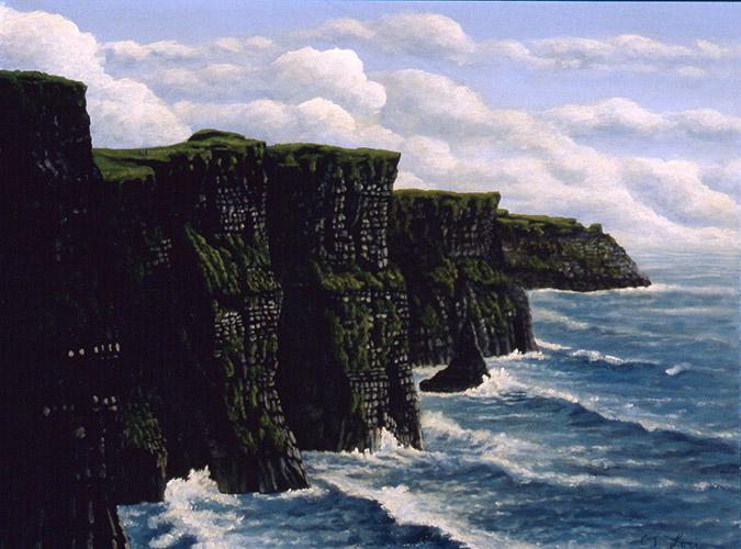 Cliffs of Moher — oil on panel, 18 x 24 x 2&quot;, 2012