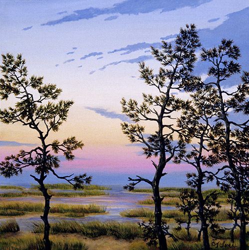 Reaching the Marsh — oil on panel, 12 x 12&quot;, 2011