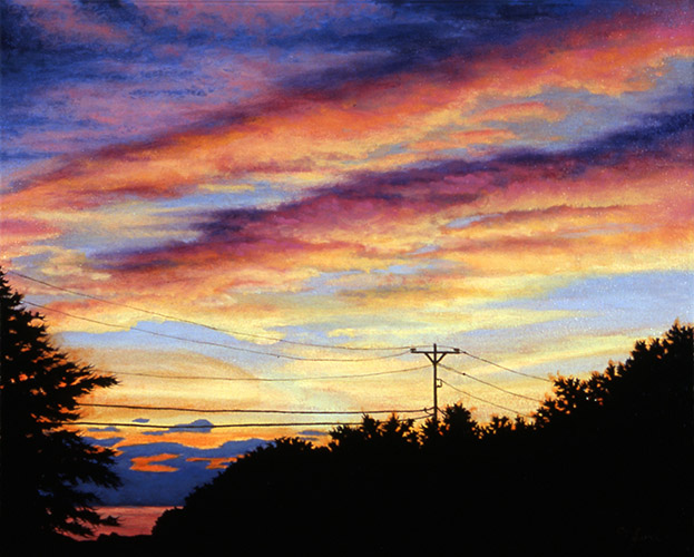 Wired Sunset, Wellfleet — oil on canvas, 16 x 20&quot;, 2012