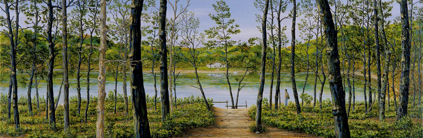 I'm With You at Duck Pond — oil on canvas, 12 x 36&quot;, 2009