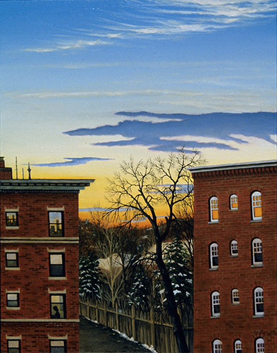 EVENING AT HOME, oil on canvas, 14 x 11&quot;, 2007 (Sold)