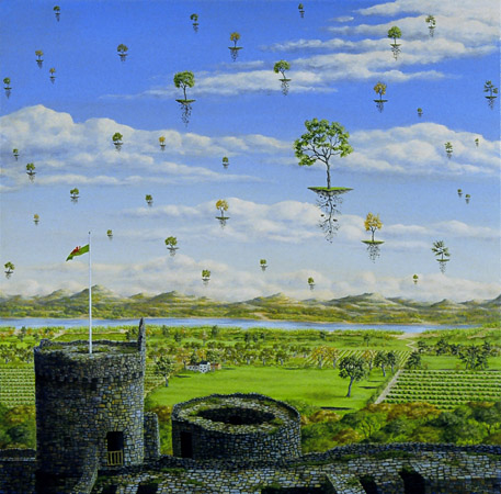 HARLECH RISING, oil on canvas, 30 x 30&quot;, 2008 (Sold)