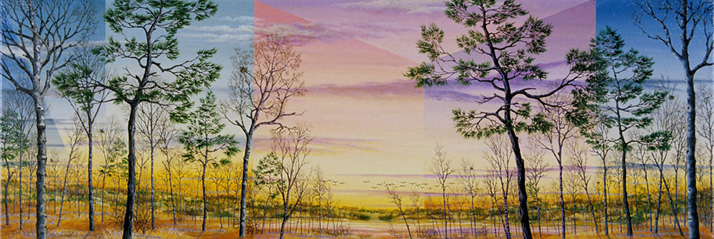 PRISM, VI, oil on canvas, 15 x 44&quot;, 2007