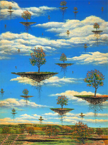 WHEN THE TREES LEAVE, oil on wood, 24 x 18&quot;, 2005 (Sold)