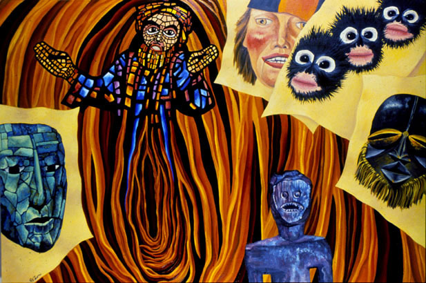 PRIMAL AFTERBURN oil on canvas, 40 x 60&quot;, 1989