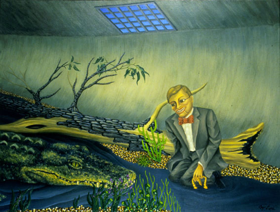 SEWER KING oil on canvas, 38 x 50&quot;, 1988