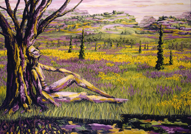 THIS MOMENT TO REFLECT oil on canvas, 34 x 48&quot;, 1991