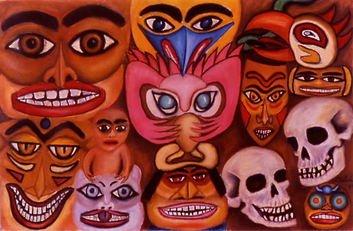 THE WHOLE DAMN FAMILY pastel on paper, 26 x 40&quot; (framed: 30 x 44&quot;), 1987 (Private Collection)